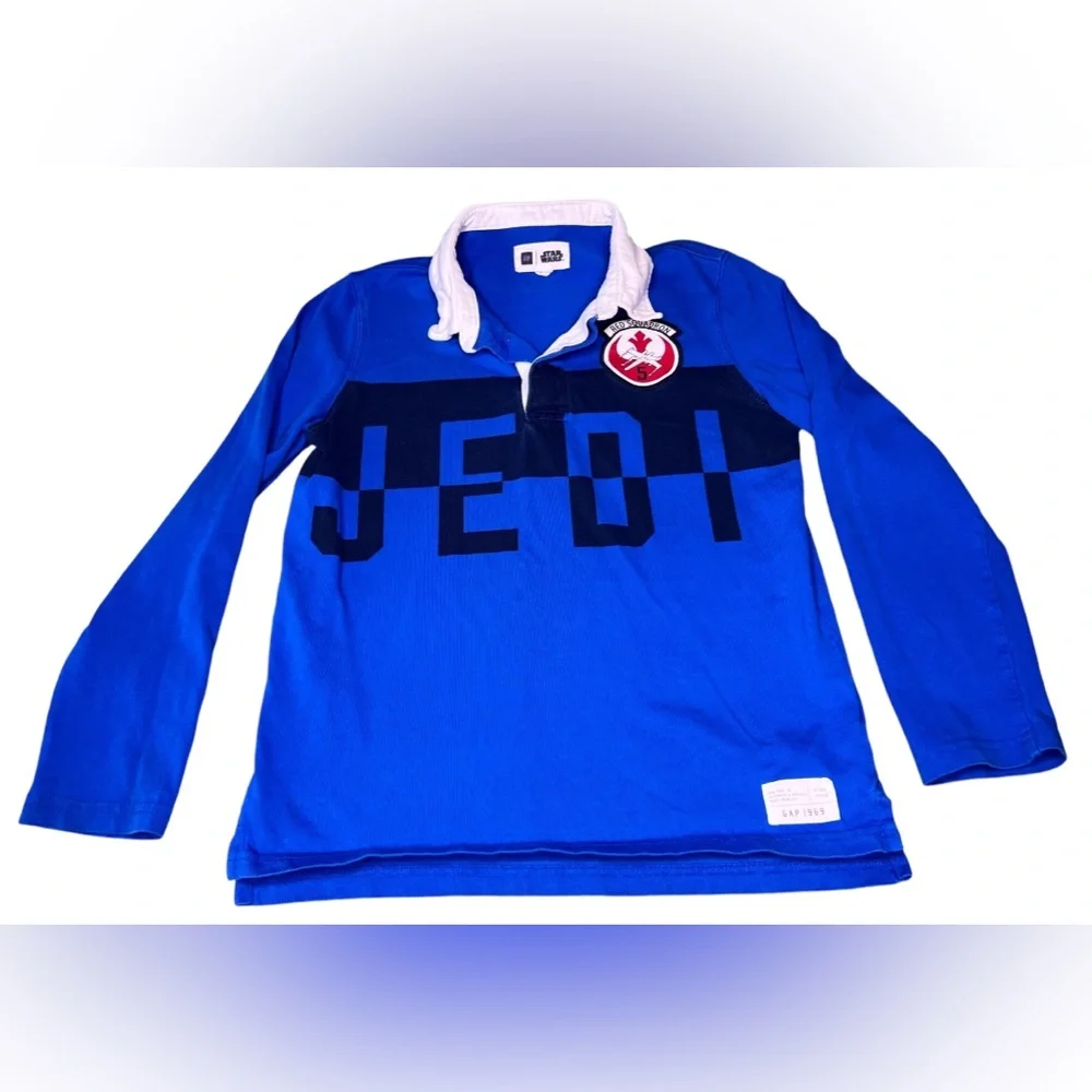 Gap Star Wars Collared Long sleeve Jedi Tee Blue Size Medium